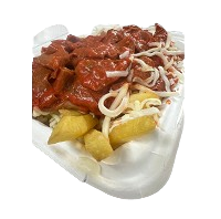 Chips, Cheese & Chasni Sauce 